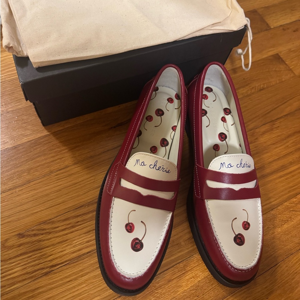 Duke + Dexter Cherry Red Penny Loafers - Picture 5 of 9